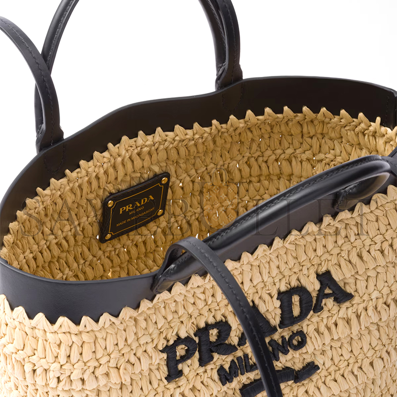 PRADA SMALL CROCHET AND LEATHER TOTE BAG 1BG500 (26*25*14cm) PRADA SMALL CROCHET AND LEATHER TOTE BAG 1BG500 (26*25*14cm)